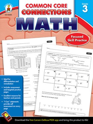 cover image of Common Core Connections Math, Grade 3